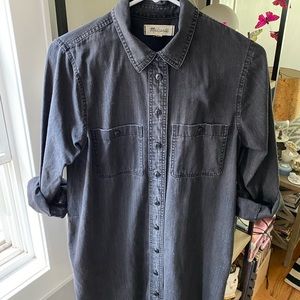 Madewell black denim shirt dress